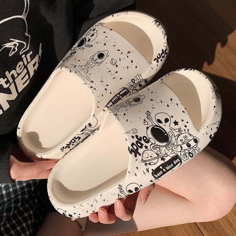 1998 Store | Chinelo Alienígena Estampado Antiderrapante | Sapatos