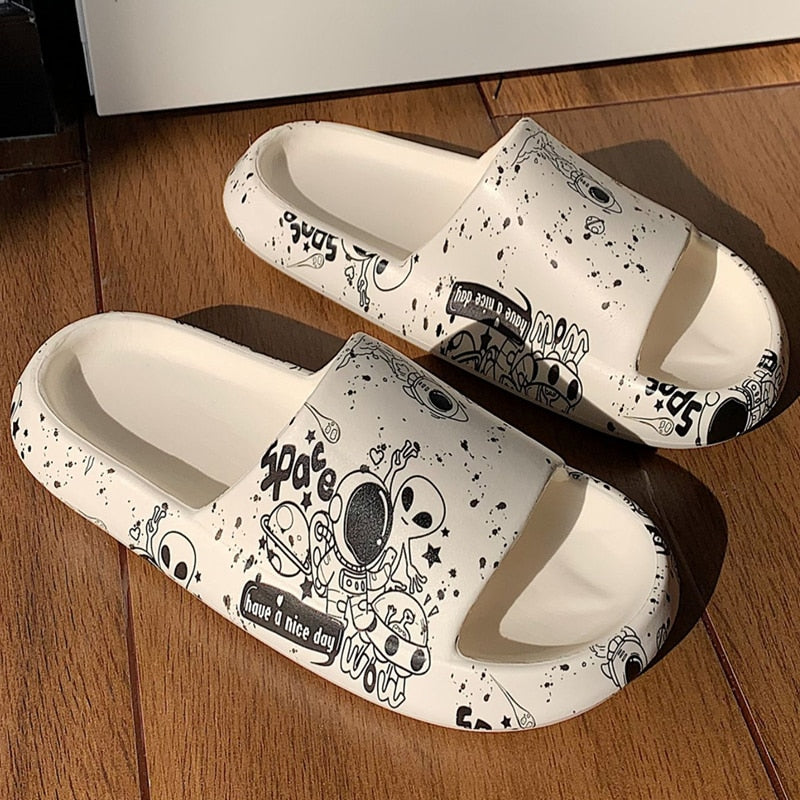 1998 Store | Chinelo Alienígena Estampado Antiderrapante | Sapatos