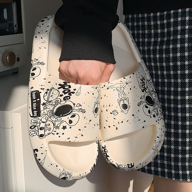 1998 Store | Chinelo Alienígena Estampado Antiderrapante | Sapatos